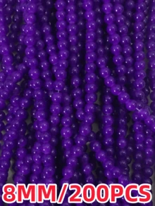100 颗 8 毫米彩色玻璃仿玉珠，适用于 DIY 手链项链 - 8mm - 查看 16