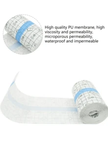  1 Roll 2M Waterproof PU Bandages Disposable Transparent Stretchable Adhesive Bandages Protect Your Tattoos And Showers Protective Skin