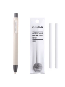 1/2/4 件自动铅笔橡皮擦，带可替换芯，素描、绘画、学校、书写文具，日式设计 - Grey set - 查看 9