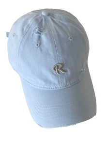 1 pezzo Berretto da baseball invecchiato con ricamo "R" - Stile retrò, regolabile, adatto a donne e uomini, perfetto per uscite casual e look da streetwear