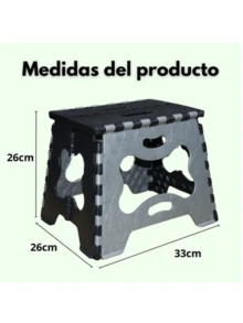 Banco Plegable Pequeño Portatil Plastico Banquito 1 Pza Acabado de la estructura Mate - Gris - Ver 6