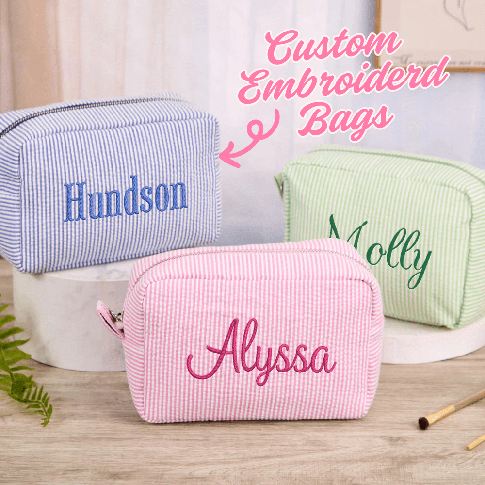 Embroidered Name Makeup Bag, Corduroy Makeup Pouch Custom, Sanitary Napkin Storage Bag, Travel Makeup Bag, Personalized Storage Bag, Makeup Bag, Travel Accessories Multi-Functional, Space-Saving Ideal Gifts For Her Girlfriend, Family, Friends For Anniversaries, Vintage, Unique, Customized, Personalized, Custom, Ideal Gifts For Her, Girlfriend, Her, Grandparents, For Anniversaries, For Weddings