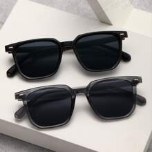 半副男士塑料几何经典永恒眼镜组合，适合街头摄影、休闲佩戴、节日礼物、户外休闲活动配饰