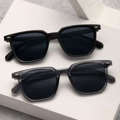 半副男士塑料几何经典永恒眼镜组合，适合街头摄影、休闲佩戴、节日礼物、户外休闲活动配饰