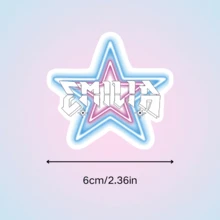 Pegatina de vinilo de estrella de neón Emilia - Calcomanía duradera para múltiples superficies para autos, motocicletas, portátiles y cajas de herramientas - Diseño vibrante de color rosa y azul, pegatina de vinilo para auto