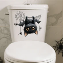 1pc/3pcs/5pcs Halloween Cute Black Cat Bat Wall Stickers Window Stickers Toilet Decoration Stickers With A Strong Halloween Vibe, Home Stickers For The Room Are Perfect For Halloween Room Bedroom Bedroom Living Room Cafe Office Dining Room Bathroom Toilet Wall Window Decoration Stickers Ideal Halloween Gifts For Family And Friends. Home Decor Halloween Decor Room Decor Wall Decor Living Room Decor Halloween Decorations Halloween Decoration - Multicolor - View 1