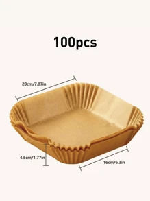 20/50/100/500 stuks wegwerpbare airfryer bakjes, waterdicht, oliebestendig, antiaanbaklaag, hoogwaardig bakpapier, ideaal voor Halloween, kerstgebak, zelfgebakken zoetigheden, familiebijeenkomsten, feestjes, keuken en bakkerij, geschikt voor friet, gefrituurde kip, gebak, brood en meer