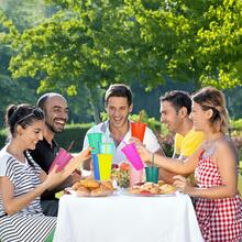 5 Pack 24 Oz Plastic Tumblers With Lids And Straw, Reusable Discolor Cups,Glitter Plastic Cups For Cold Drink Iced Coffee, Adults And Children Parties Birthday Slumber Party Supplies - Đen 5 GÓI - Xem 9