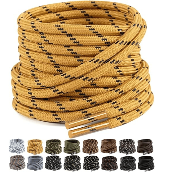 4 pezzi Lacci per stivali rotondi, resistenti e durevoli, adatti per stivali, scarpe da lavoro e da trekking