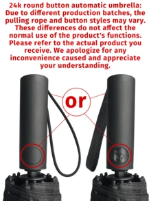 24 Ribs Extra Large Windproof Automatic Umbrella - Portable Waterproof Folding Business Umbrella, Suitable For Outdoor Activities And Daily Use - Customizable Umbrella Fabric, Rib Color, English Letter Pattern Design, Button Shape And Color,Mother's Day Gift,Bedroom Decor,Garden,Kitchen Decor,Summer,Beach,Travel Essentials,Room Decor,Squishy,Graduation,Outdoor,Garden,Travel Essentials - Multicolor - View 8