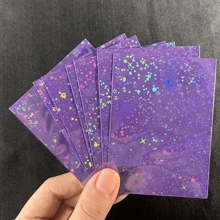 Vorinclex 60 piezas de fundas para cartas con diseño holográfico de estrellas - Diseño de foil con destellos láser, funda protectora de PP sin ácido de 66x91mm - Fundas con diseño de gema rota y escarcha para cartas coleccionables/fundas para cartas de intercambio de PTCG