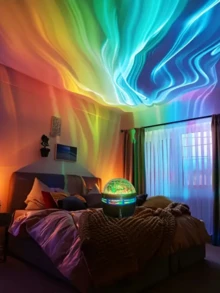 1pc Colorful Northern Lights Atmosphere Lamp, Remote Control, USB Powered Home Decor, Holiday Decoration, Family Gathering, Company Party - Multi-color light - View 6