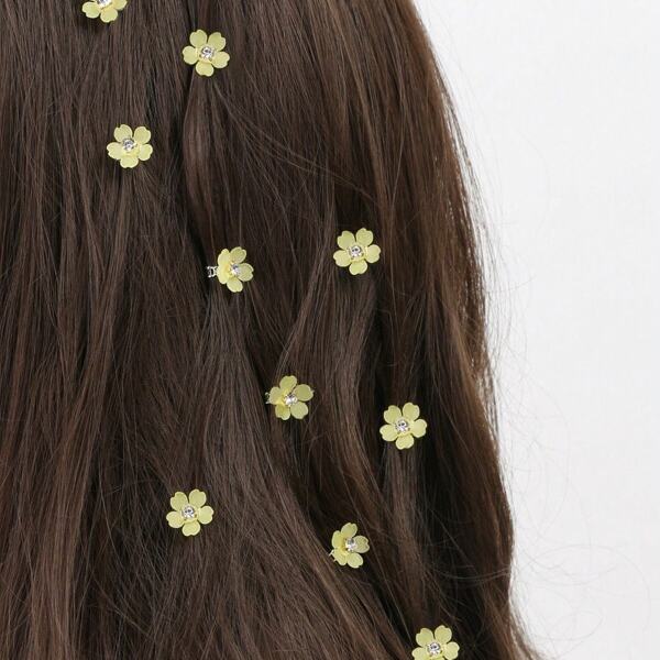 10 Stück Strass Blumen Haarclips für Strand & Sommer, Mädchen Haarschmuck, Klemmclips, Haarklammern, Haarspangen, Haarspangen