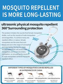 便携式驱蚊器，佩戴舒适，非化学电子声波驱蚊器，适合户外活动，电池供电