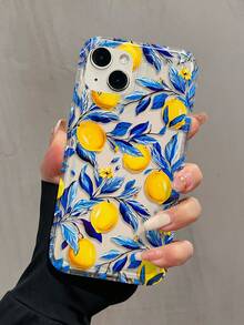 1 件气垫柠檬叶图案全身 TPU 防震手机壳适用于 Apple 16/15/14/13/12/11 Pro Max，兼容三星系列 - 彩色 - 查看 4