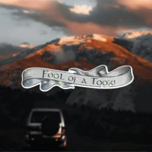 [Fool Of A Took Sticker] 3pcs Fool Of A Took Sticker Decal For Notebook And Laptop, LotR Vinyl Sticker - Reusable Self-Adhesive Decal With Ornate Floral Design For Laptops, Water Bottles, Notebooks & Study Desk - one-size - View 1