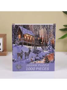 1 Box Architectural Landscape Pattern 1000pcs Jigsaw Puzzle, 50 * 70cm / 19.7 * 27.6 Inches, Puzzle Craft, Mosaic Decor Wall Art, Suitable For Beginners, Large Art Decoration, Suitable For Home, Living Room, Office Decor, Mother's Day, New Year, Easter Gift