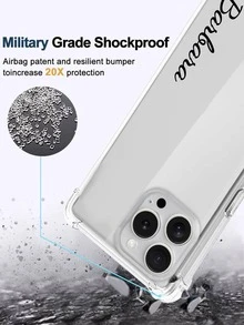 1pc Customized Signature Simple Transparent Anti-Drop Phone Case + Lanyard, Convenient To Carry Out, Compatible With IPhone11/12/13/14/15/16/16pro/16plus/16promax/17/17air/17pro/17prmax, Pixel 9A/S24/S25ultra/S25plus/S25edge/A17/A07, Moto G85, Infinix Hot 50 Pro+, Suitable As Daily Gift For Friends - Clear - View 3