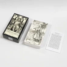 黑色系列算命塔罗牌，休闲娱乐聚会桌游，艺术纸质材料，卡牌游戏配对，算命游戏，配备指南和配件，适合初学者和爱好者，英语塔罗牌游戏，热门桌游，英文卡牌，优质纸板材料， - 多款 - 查看 8
