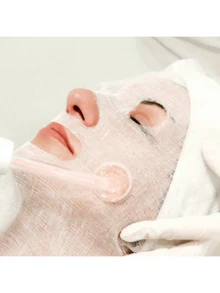 100片装护肤纱布纤维面膜，海藻软化面膜粉美容纱布垫 - 白色 - 查看 1