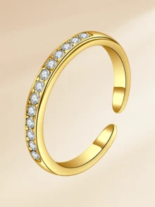 1 chiếc nhẫn ngón chân bằng thép không gỉ đính đá lấp lánh thời trang, phụ kiện không thể thiếu cho kỳ nghỉ hè, du lịch, tiệc bãi biển của phụ nữ, có sẵn màu vàng và bạc, thiết kế vòng hở có thể điều chỉnh, trang sức chân mùa hè đi biển. - Nhẫn ngón chân - Xem 11