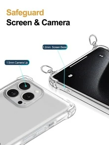 1pc Customized Signature Simple Transparent Anti-Drop Phone Case + Lanyard, Convenient To Carry Out, Compatible With IPhone11/12/13/14/15/16/16pro/16plus/16promax/17/17air/17pro/17prmax, Pixel 9A/S24/S25ultra/S25plus/S25edge/A17/A07, Moto G85, Infinix Hot 50 Pro+, Suitable As Daily Gift For Friends - Clear - View 2