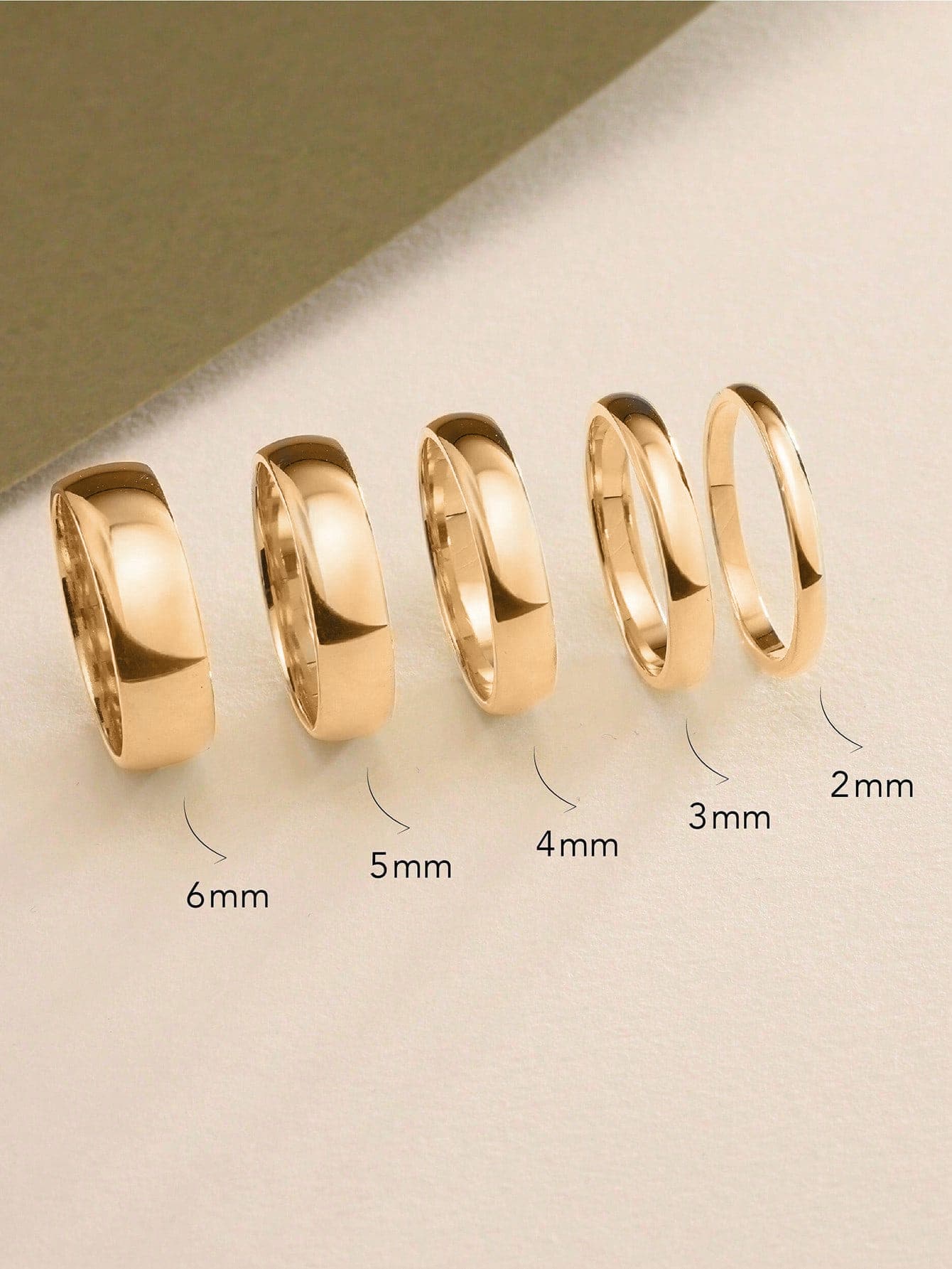 1枚纯铂金圆形情侣戒指，采用S925纯银打造，优雅的欧美风格珠宝礼品 - 金色 - 查看 1