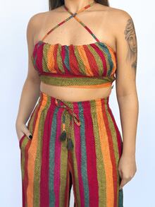 Striped Viscose Printed Pantaloons Night Travel Formal And Evening Holiday Daily Summer - 列印 - 查看 3