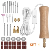 50 件电动树脂珠宝钻头套件，木质手钻树脂配件，多功能电动工具，用于钻孔、研磨、抛光、切割、雕刻、DIY 树脂工艺品，实用、方便、精确的珠宝制作工具 - 彩色 - 查看 8