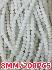 100 颗 8 毫米彩色玻璃仿玉珠，适用于 DIY 手链项链 - 8mm - 查看 18