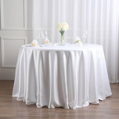 1 块光滑缎面桌布，用于婚礼派对装饰，纯色桌布，用于宴会生日派对背景