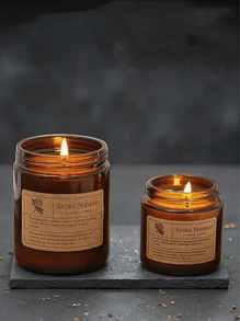 1支创意复古玻璃香氛蜡烛，天然植物蜡，无烟香氛，温暖烛光，植物香氛，适合送给女朋友、朋友，情人节礼物，浪漫婚礼，装饰，约会，节日派对，生日周年纪念日，家庭办公室，家居装饰