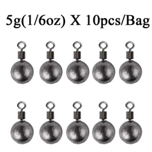 Topline Tackle 10pcs/Lot Fishing Weights Sinkers 3.5g 5g 7g 10g 14g Fishing Sinker Fishing Tackle Accessories