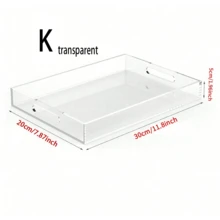 1 conjunto de organizador de bandeja de acrílico transparente/preto, suporte para cosméticos, joias, maquiagem, banheiro, cozinha, balcão, luz de luxo - Multicolorido - Ver 20