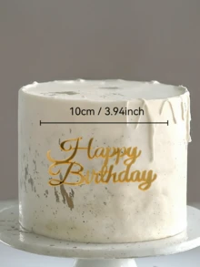 1个/3个/5个闪光生日快乐蛋糕装饰插牌，金色蛋糕装饰，亚克力蛋糕装饰棒，装饰横幅旗帜，派对周年纪念用品 - A - 查看 3