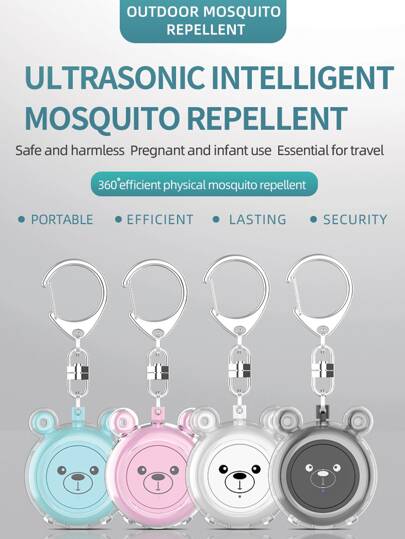 Portable Mosquito Repellent, Comfortable To Wear, Non-Chemical Electronic Sound Wave Mosquito Repellent Device, Suitable For Outdoor Activities, Battery Powered