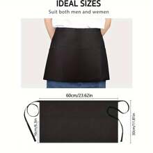 1件装腰围围裙，适用于小型酒吧、厨房、烘焙、烹饪、烧烤，男女通用服务员围裙 - 彩色 - 查看 6