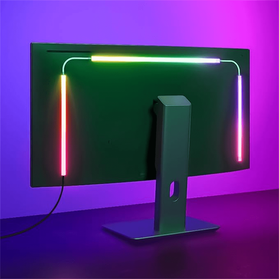 1pc RGB Computer Ambient Screen Light, Suitable For 24"/32" Computer Screens, USB Powered, Computer TV Monitor Light Bar, Applicable For Gaming Monitors, PCs, Creating Immersive Gaming Room Atmosphere, Dynamic Lighting Effects Decor, Easy To Install