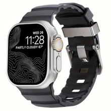 Men's Soft Silicone Watch Band, Asymmetrical Design, Compatible With 42mm, 44mm, 45mm And 49mm Apple Watch, Suitable For Apple Watch Series 10, 9, 8, 7, 6, 5, 4, 3, 2, SE, Ultra, Simple And Stylish Men's Wristband
