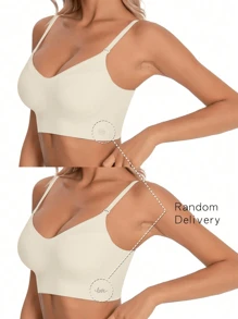 Soutien-gorge sans couture sans dos et sans bretelles pour femmes - Coupelle légère et respirante, bretelles ajustables et convertibles, léger soutien (idéal pour les bonnets A/B) - Mariage, robe de soirée, camisole, sous-vêtements, tenue d'été, lingerie de mariée