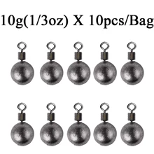 Topline Tackle 10pcs/Lot Fishing Weights Sinkers 3.5g 5g 7g 10g 14g Fishing Sinker Fishing Tackle Accessories