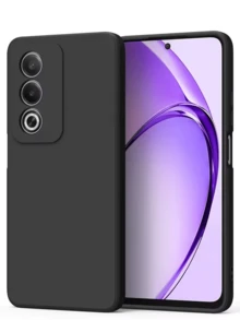 2Pcs Soft TPU Back Cover Shockproof Silicone Bumper Anti-Fingerprints Full-Body Protective Case Cover Compatible With OPPO (Black) Waterproof Anti-Fall Scratch Resistant - Black - View 2