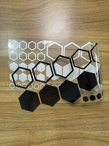 1pc Universal Honeycomb Pattern Car Body Decal Sticker, Car Decoration Sticker, Car Exterior Decor, Sporty Sticker - Black - View 3