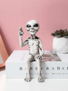 Estatua de alien, escultura de pie de alien invasor OVNI de resina, estatua de arte de jardín, decoración para el hogar interior y exterior, decoración para dormitorio, oficina y jardín, regalo perfecto para ocasiones especiales - Multicolor - Ver 12