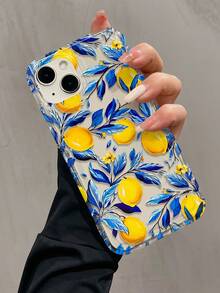 1 件气垫柠檬叶图案全身 TPU 防震手机壳适用于 Apple 16/15/14/13/12/11 Pro Max，兼容三星系列 - 彩色 - 查看 2