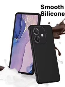 2Pcs Soft TPU Back Cover Shockproof Silicone Bumper Anti-Fingerprints Full-Body Protective Case Cover Compatible With OPPO (Black) Waterproof Anti-Fall Scratch Resistant - Black - View 7