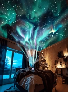 北极光魔法球 - USB 供电，带遥控器，变色 LED 灯，适用于卧室、客厅和派对