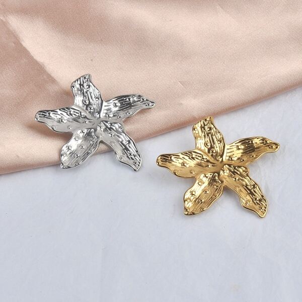 1pc Fashionable & Versatile Stainless Steel Starfish Brooch, High-End Ocean Style Pin