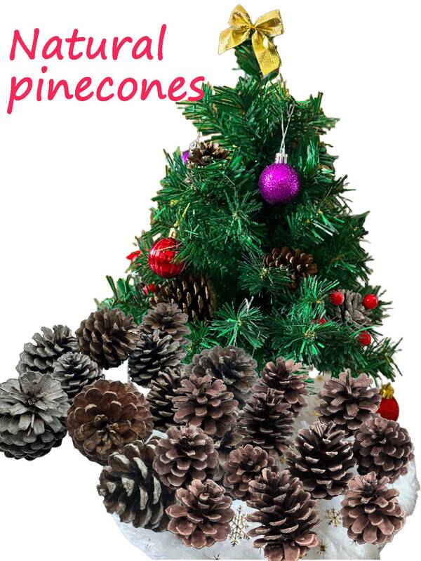 12pcs Pine Cones,Bulk Package Of Natural Pinecones Pine Cones For Crafts Home Decor ,Christmas Wreath Gift Decoration,Fall Garland Rattan Home Party Decor (Size Random)