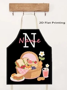 1pc Personalized Name Customized Apron, Baking Personalized Name Apron Gift, Cupcake Baking Hobby Apron, Mother's Day Or Mom/Grandma Birthday Gift